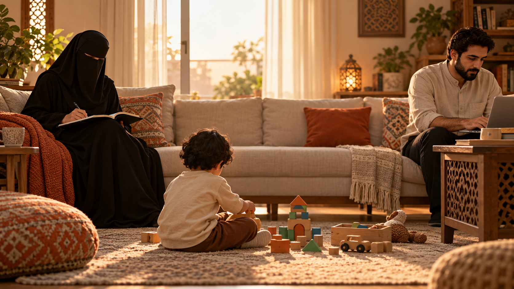 لما يبقى في البيت ناس كتير… مين فعلًا حاضر مع الطفل؟